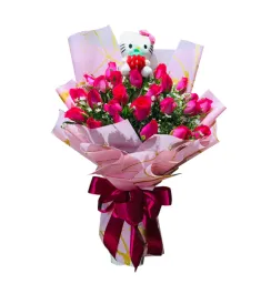 Two Dozen Pink Roses in Bouquet to Philippines