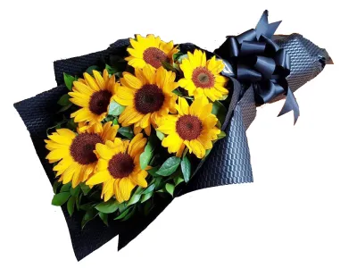 six sunflowers in bouquet