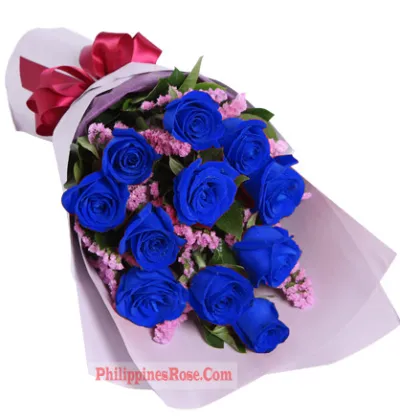 12 blue roses bouquet in philippines